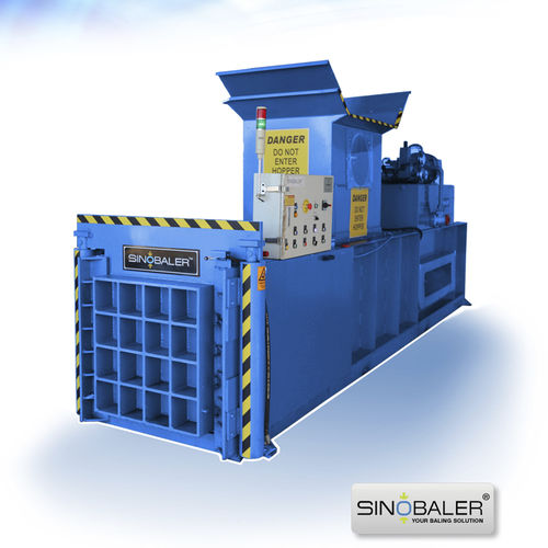 纸板箱打包压缩机 - SHB1 series - SINOSPECT INDUSTRIAL CO.,LTD - 卧式 / 顶部装载 / 通道式