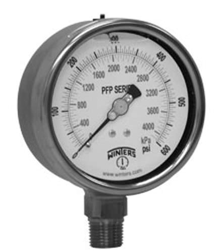表盘压力计 - PFP Series - WINTERS INSTRUMENTS - 螺纹 / 不锈钢 / 液体波登管