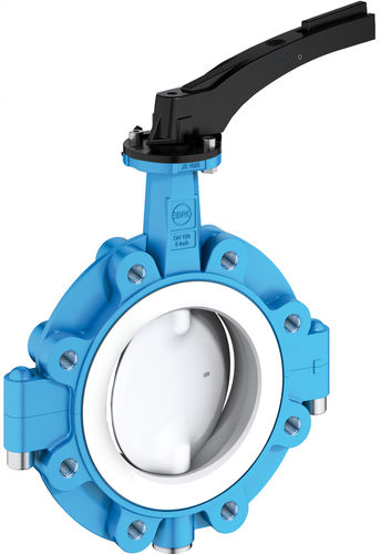 蝶阀 - T 214-A - EBRO ARMATUREN Gebr. Bröer GmbH - 杠杆 / 用于化学品 / 吊耳