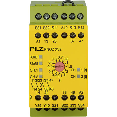紧急制动安全监控继电器 - PNOZ XV2 - PILZ/皮尔兹 - 面板安装 / 24Vdc / 延时