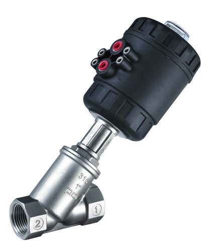 活塞阀 - DN15-DN50(CE/ISO/TS) - Zhejiang Kangsaite Valve Co., Ltd. - 气动操控式 / 液体食物和饮料用 / 斜座阀