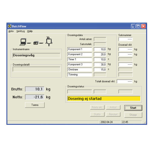 监控软件 - BatchView - Nobel Weighing Systems - 可视化 / 控制 / 数据库