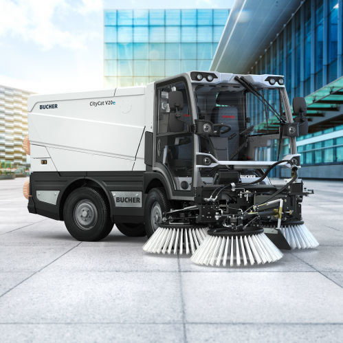 车载扫地机 - CityCat V20e - Bucher Municipal AG - 电动 / 户外 / 粉尘