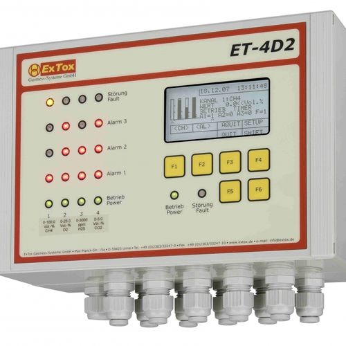 气体检测控制中心 / 多通路 - ET-4D2/A - ExTox Gasmess-Systeme - LCD 显示屏 / DIN导轨固定式 / 壁挂安装