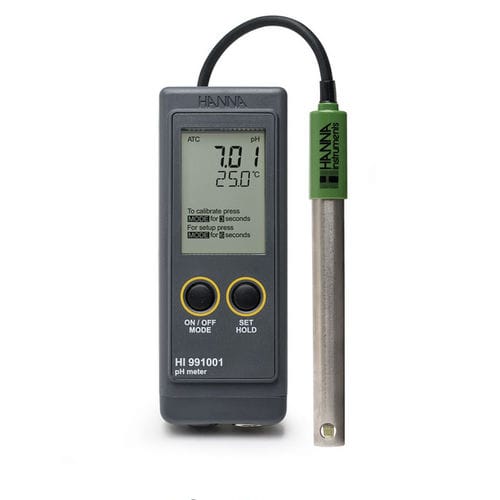 便携式ph计 - HI991001 - Hanna Instruments - 工艺流程 / 数字 / 防水