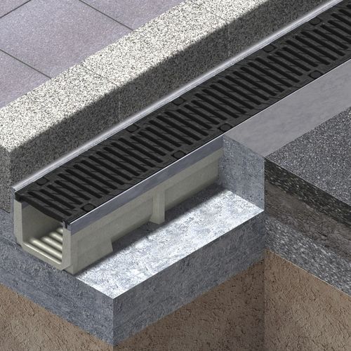 不锈钢排水沟 - CIVIL - S series - ULMA Architectural Solutions  - 缝隙式 / 带网格 / 地面用