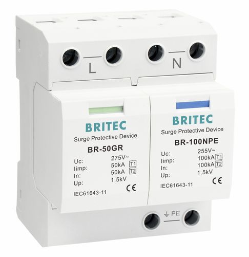 1型避雷器 - BR-50GR 1+1 series - Britec Electric Co., Ltd - 2 型 / I 级 / II 级