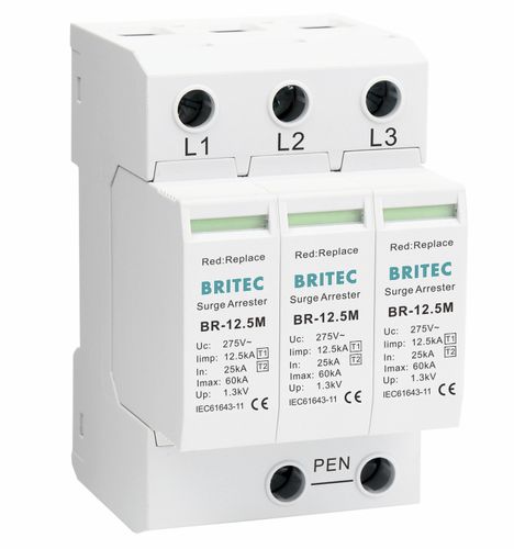 I型避雷器 - BR-12.5M 3P series - Britec Electric Co., Ltd - 2 型 / I 级 / II 级