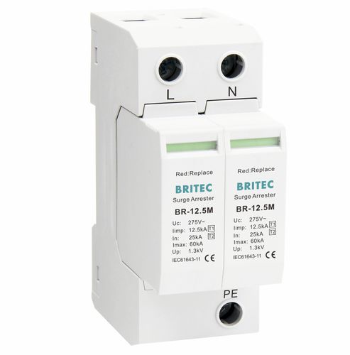 I型避雷器 - BR12.5M 2P series - Britec Electric Co., Ltd - 2 型 / I 级 / II 级