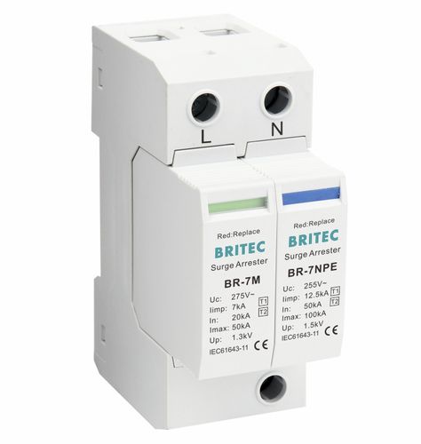 1型避雷器 - BR-7M 1+1 series - Britec Electric Co., Ltd - 2 型 / I 级 / II 级