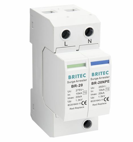 差分模式避雷器 - BR-20 1+1 series - Britec Electric Co., Ltd - 2 型 / II 级 / 电动安装