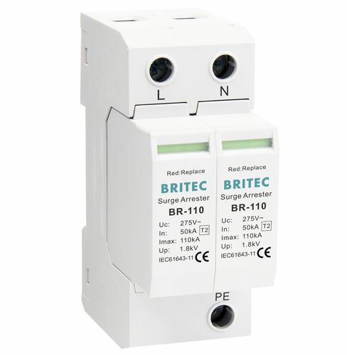 DIN导轨避雷器 - BR-110 2P series - Britec Electric Co., Ltd - 2 型 / II 级 / 电动安装