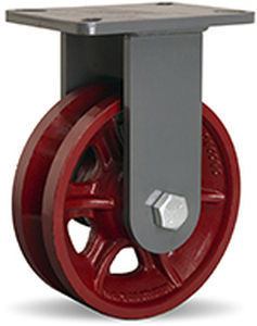 固定式脚轮 - V series - HAMILTON CASTER - 平台车 / 带槽 / 钢