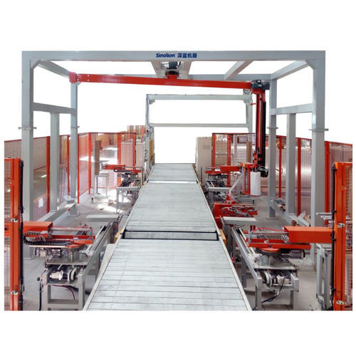 角板安装缠绕包装机 - R1800FZ-PL-PCF010A - SHANDONG  SINOLION  MACHINERY  CORP  LTD - 旋转机械臂式 / 全自动 / 食品饮料行业