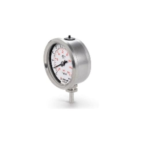 表盘压力计 - IMPG50CP1 series - HAM-LET - 螺纹 / 不锈钢 / 液体波登管