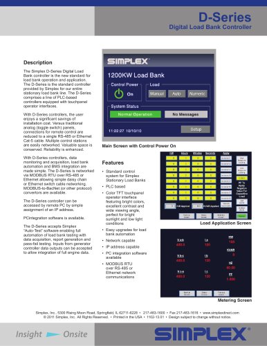 D-Series Digital Load Bank Controller