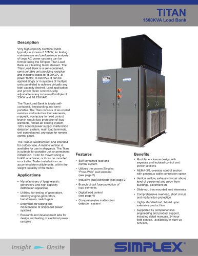 Titan 1500KVA Resistive/Inductive Load Bank