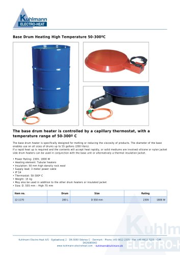 Base Drum Heating High Temperature 50-300ºC