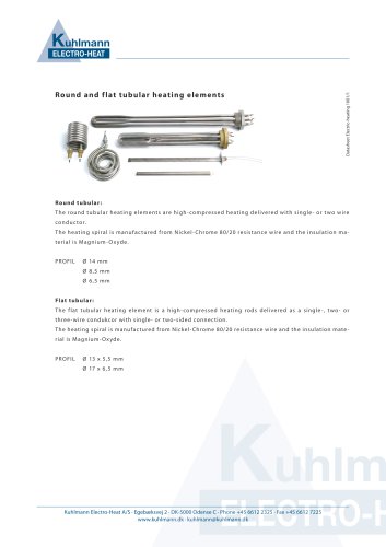 Round and flat tubular heating elements