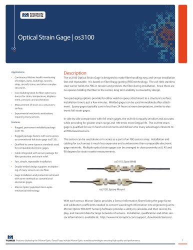 FBG optical strain gage, os3100