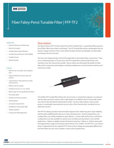 Fiber Fabry-Perot Tunable Filters, FFP-TF2