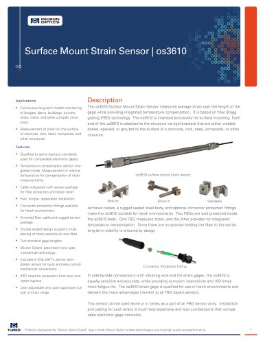 Surface-mount long-gage  strain/displacement sensor, os3610