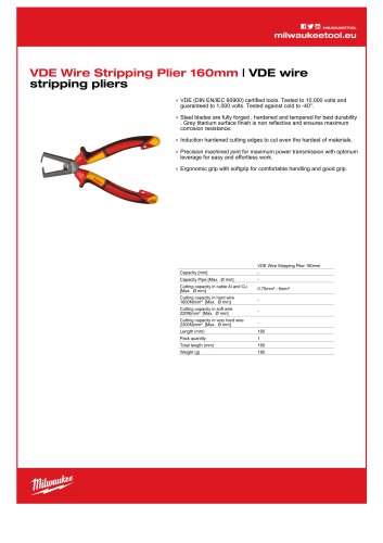 VDE Wire Stripping Plier 160mm | VDE wire