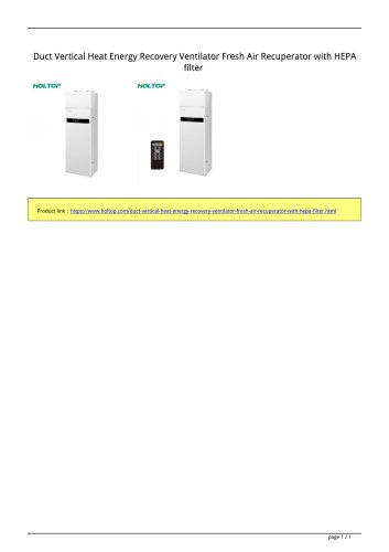 Duct Vertical Heat Energy Recovery Ventilator Fresh Air Recuperator with HEPA filter