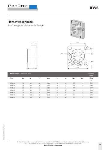 Shaft support block with flange