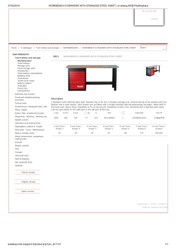 WORKBENCH 6 DRAWERS WITH STAINLESS STEEL