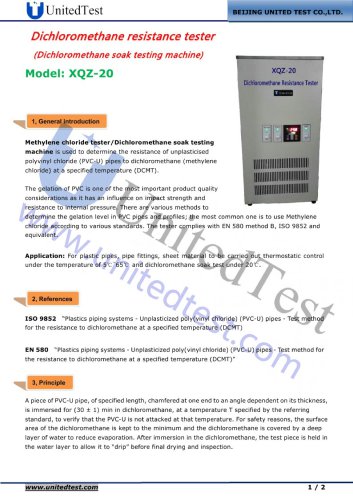 Dichloromethane Resistance Tester