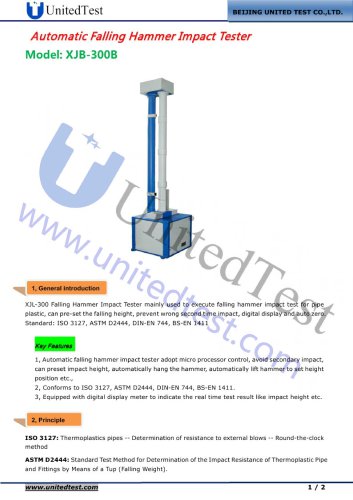 Falling weight impact tester