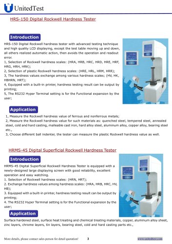 HRS-150 Digital Rockwell hardness tester Durometer, UnitedTest