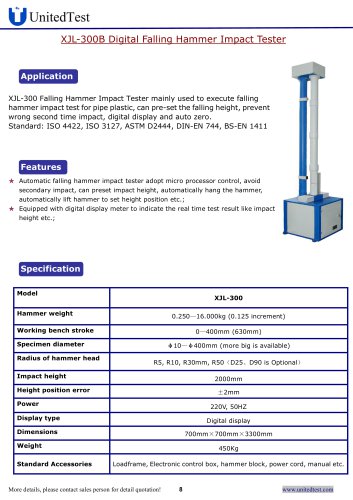 Plastic Pipe PVC pipe Falling Hammer Impact Tester, United Test