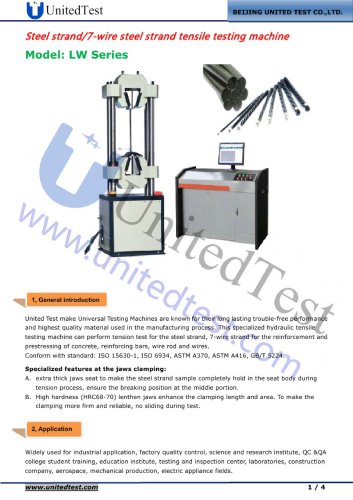 STEEL STRAND/7-WIRE STEEL STRAND TENSILE TESTING MACHINE