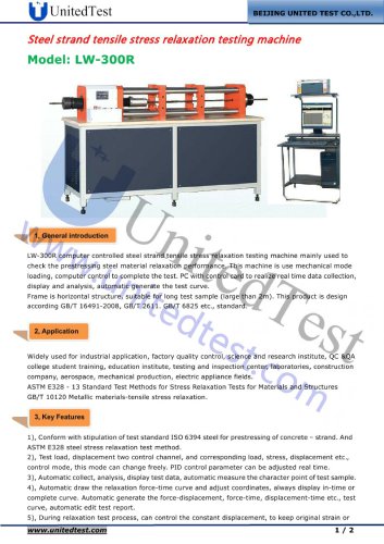 STEEL STRAND TENSILE STRESS RELAXATION TESTING MACHINE