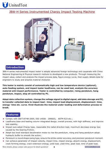 United Test Instrumented Charpy Impact Testing Machine