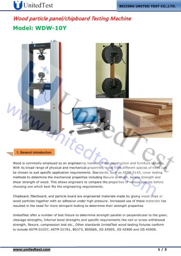 WOOD, TIMBER, FIBERBOARD TESTING MACHINE