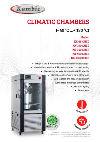CLIMATIC CHAMBER (- 40 &deg;C &hellip;+ 180 &deg;C)