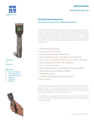 YSI pH10A pH/Temperature