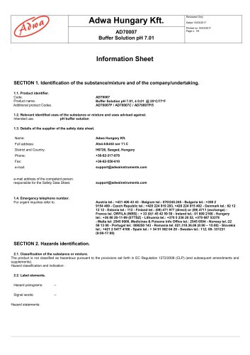 AD70007 Buffer Solution pH 7.01