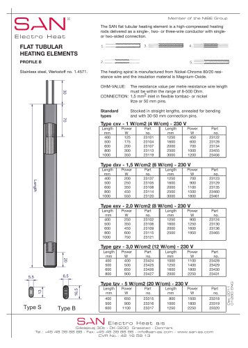 FLAT TUBULAR HEATING ELEMENTS