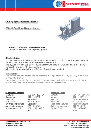 CSN ® Sealing Steam Heater