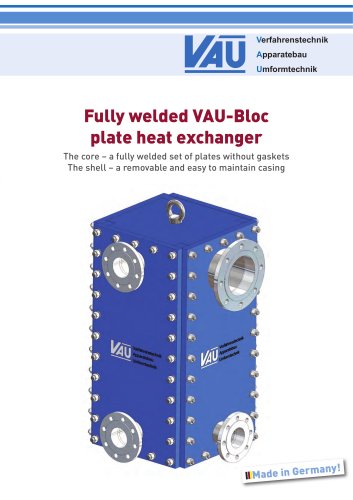 Fully welded VAU-Bloc plate heat exchanger