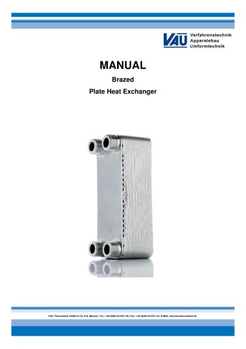 MANUAL Brazed Plate Heat Exchanger