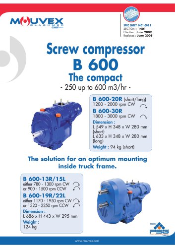 B600 Screw Compressor