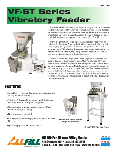 Vibratory Fillers Model VF100-ST