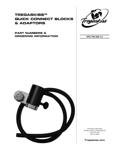 Quick Connect Blocks and Adaptors Spec Sheet