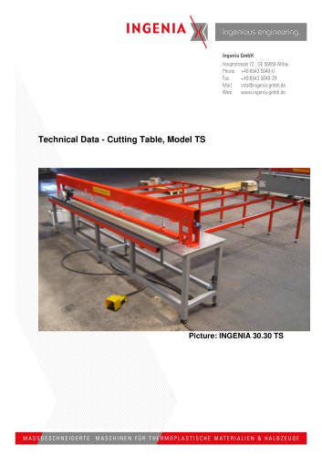 B05. technical data, cutting table - March 2013