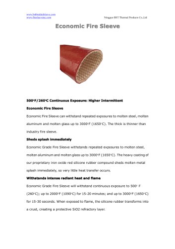 BSTFLEX silicone fiberglass Economic Fire Sleeve for hydraulic hoses high temperature protection